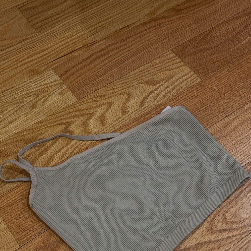 Aerie Ribbed Tank Top in Light Gray